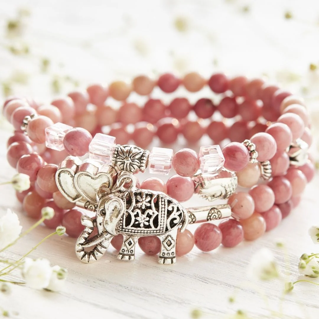 108 Natural Rhodochrosite Mala Beads - Image 3