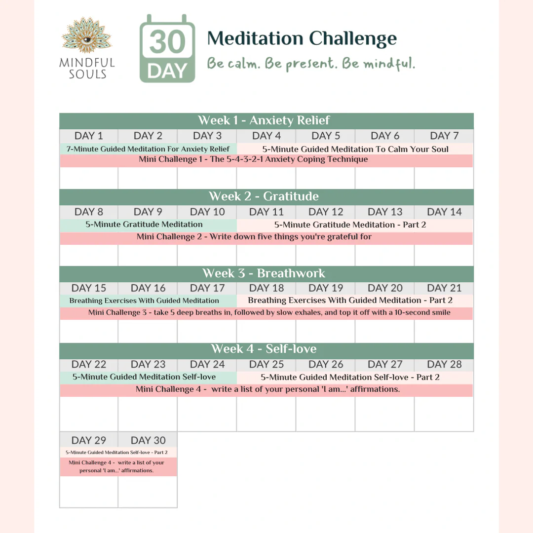 30-Day Printable Meditation Challenge Guide - Image 4