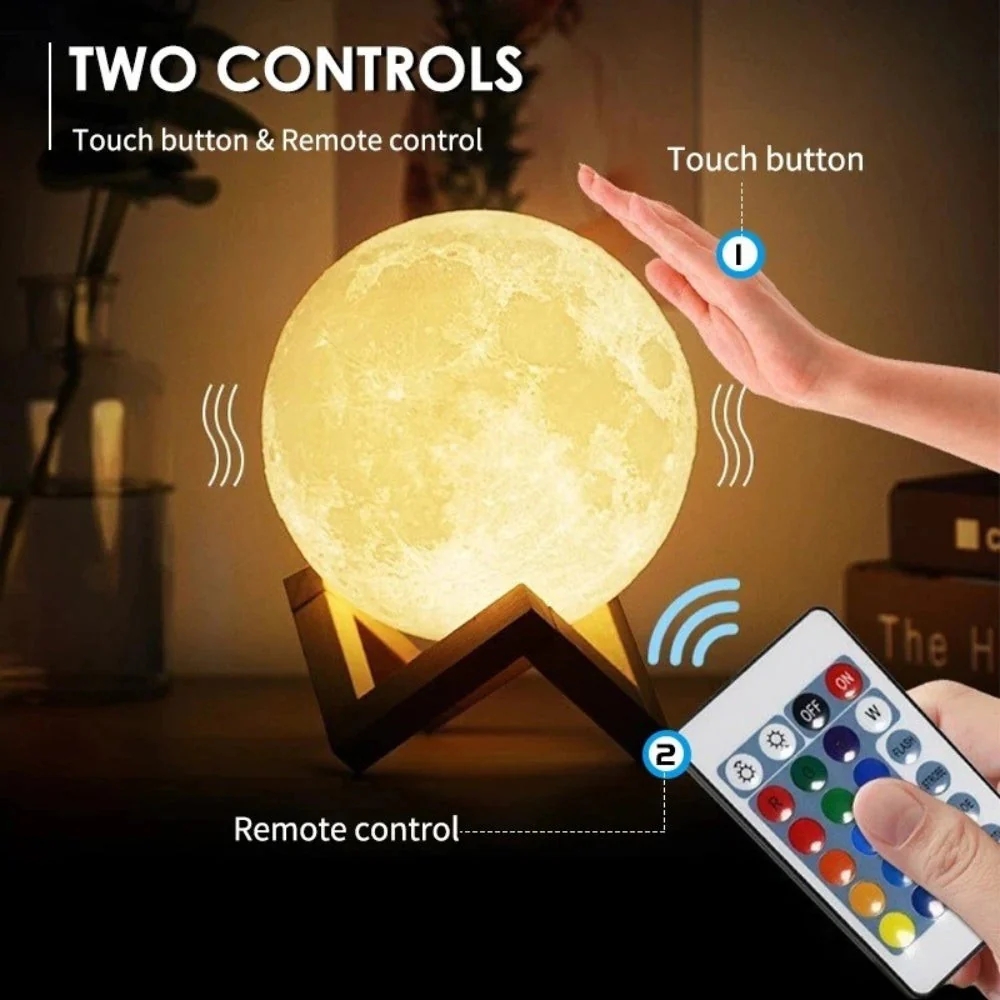3D Moon Lamp With Moon Night Light - Image 5