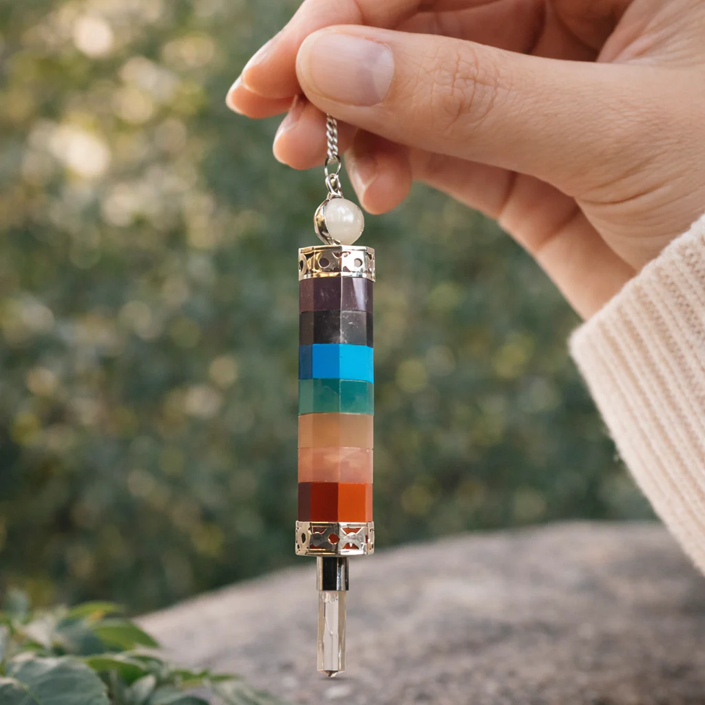 7 Chakra 3-Piece Joint Pendulum – Energy & Balance - Image 2