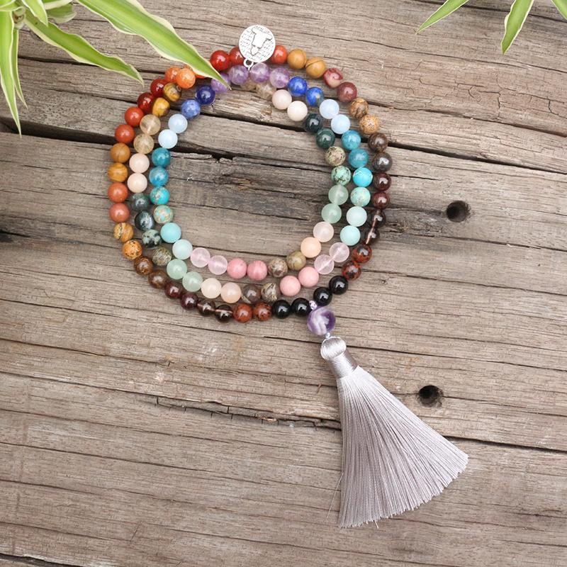 7 Chakra Gemstone Mala Bead - Image 5