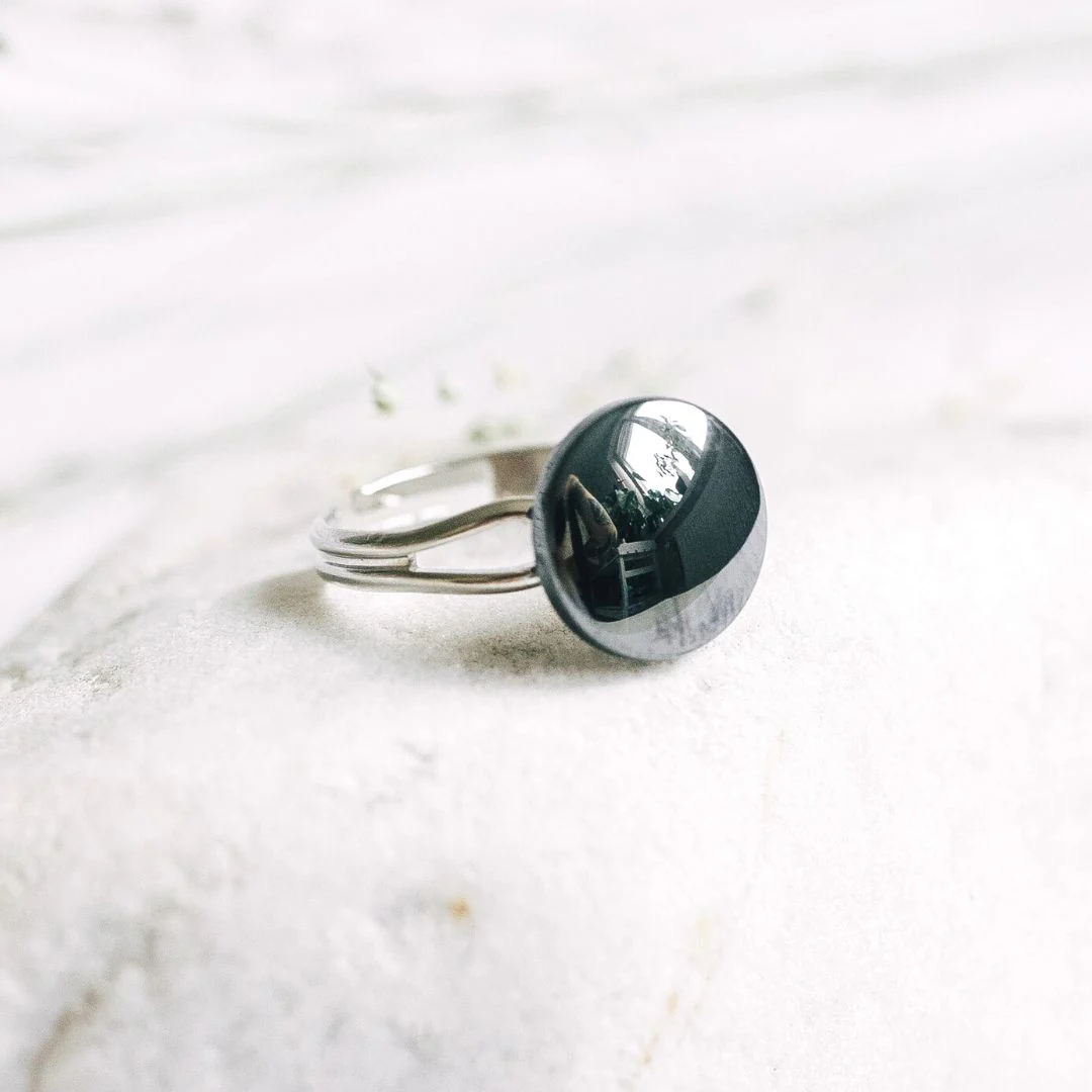 Adjustable Hematite Crystal Ring - Image 2