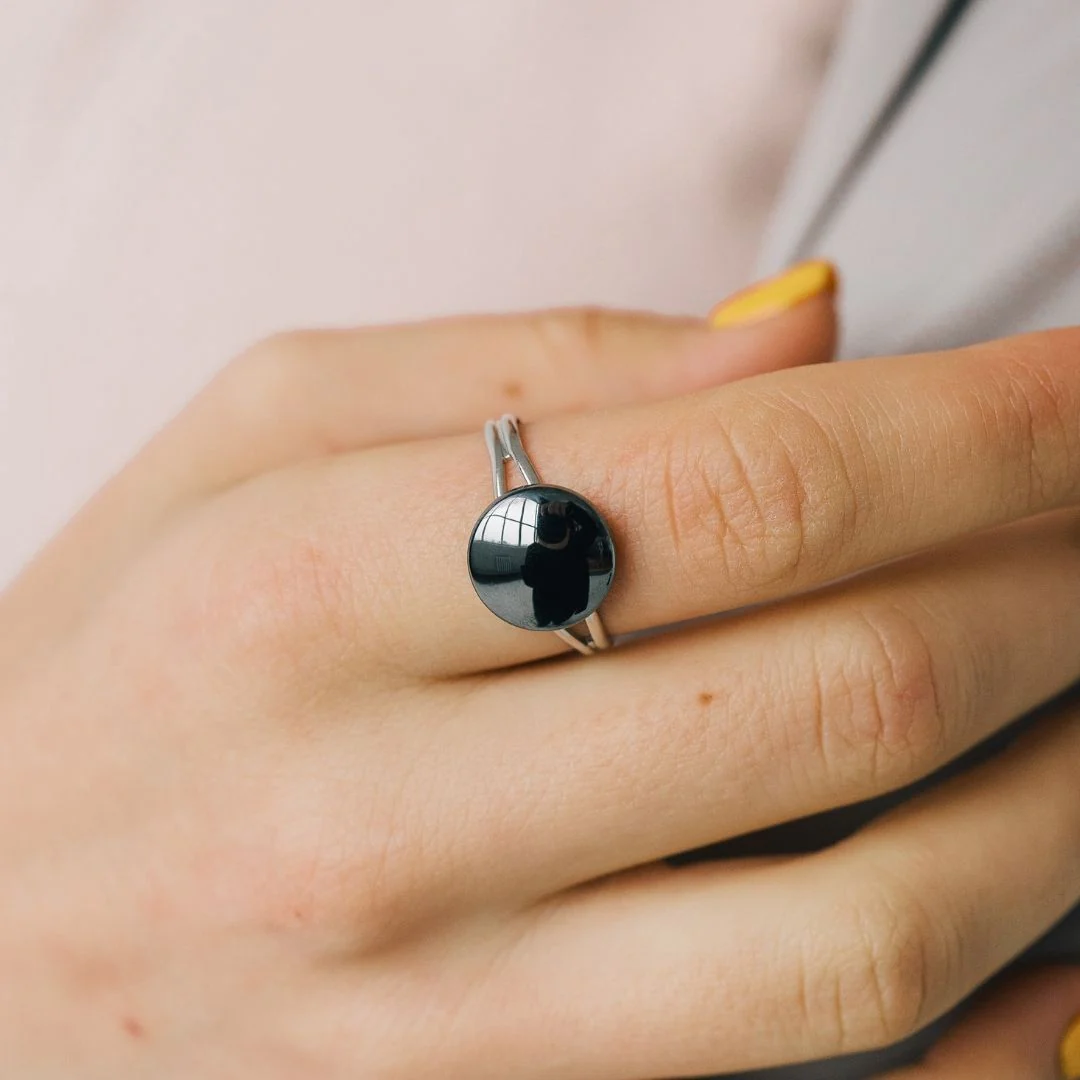 Adjustable Hematite Crystal Ring - Image 6