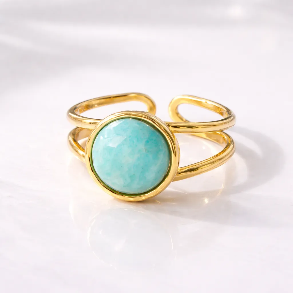 Adjustable Natural Gemstone Ring — Elegant Crystal Energy Jewelry - Image 3