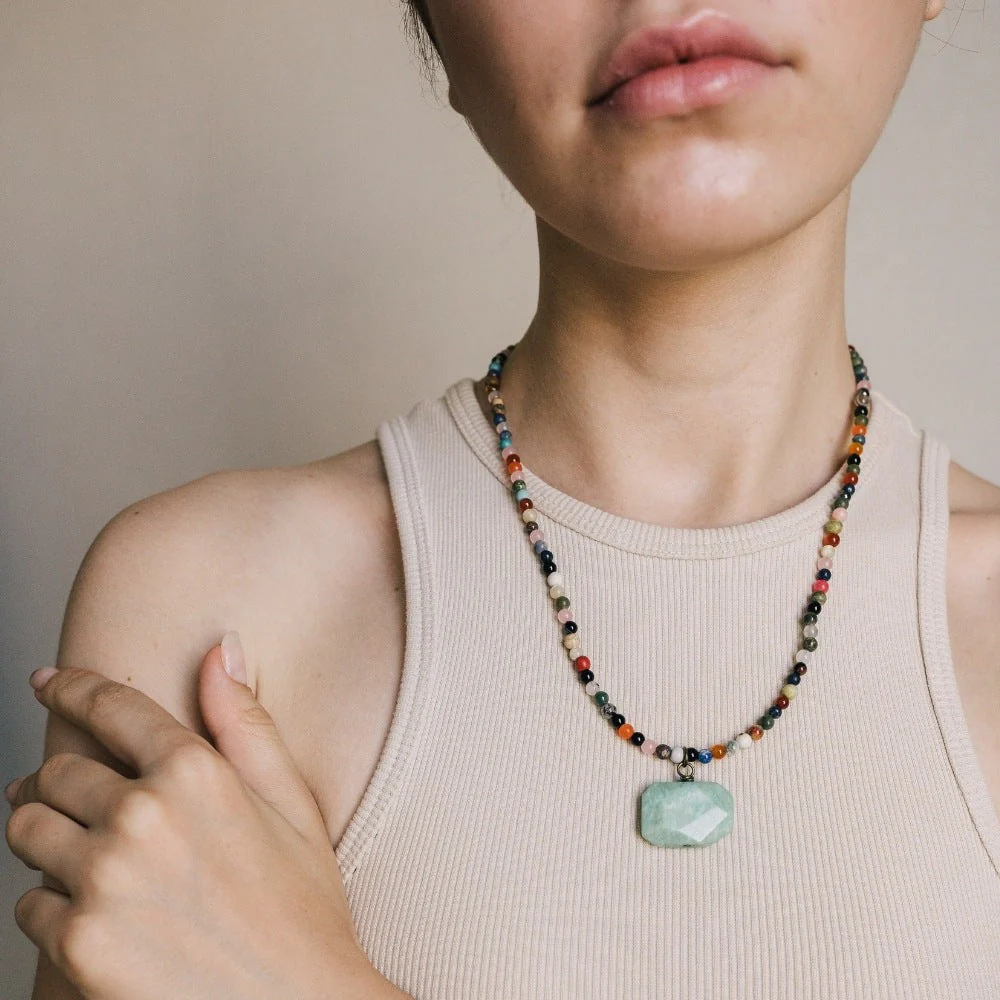 Amazonite Gemstone Choker Necklace - Image 2