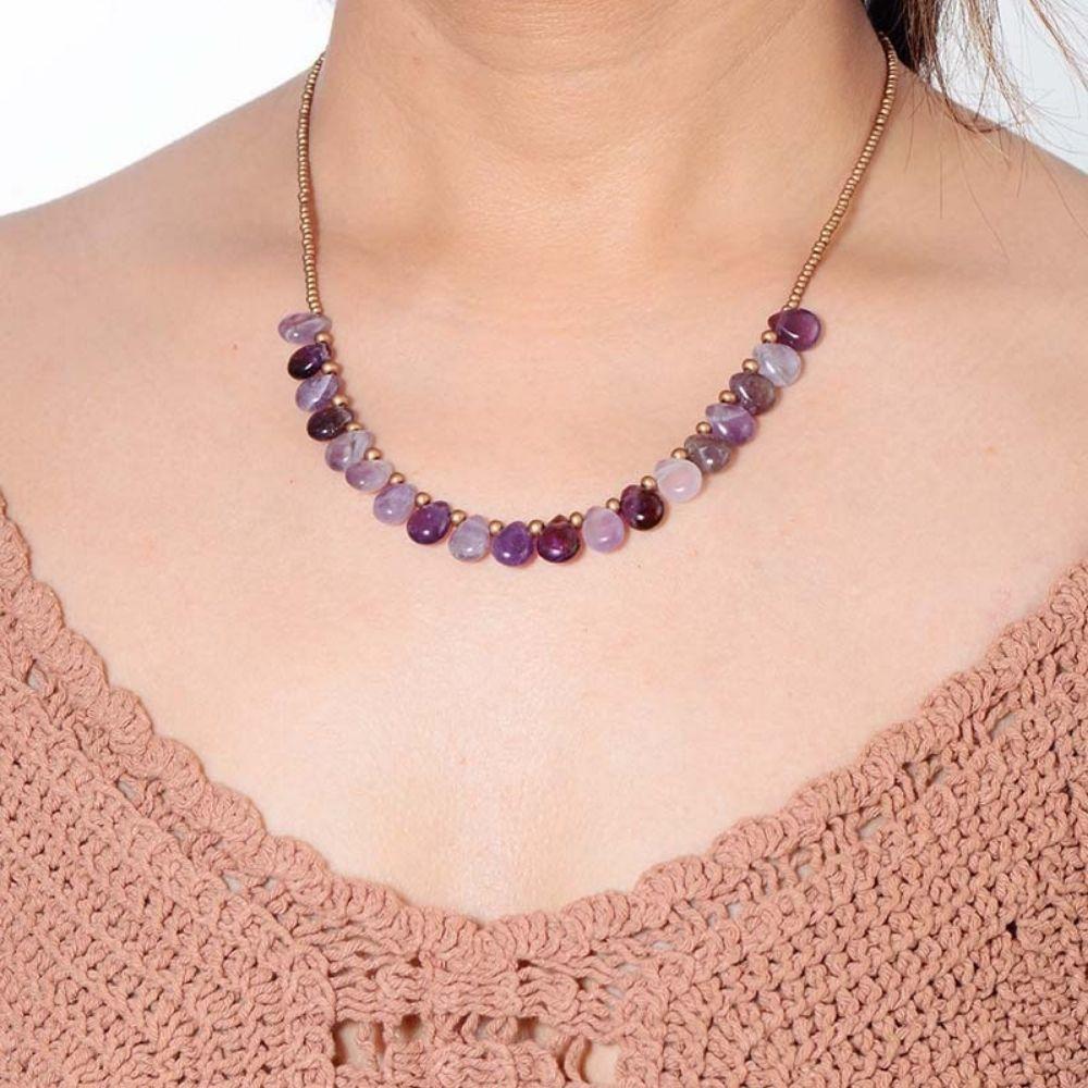 Amethyst Crystal Bead Necklace - Image 2