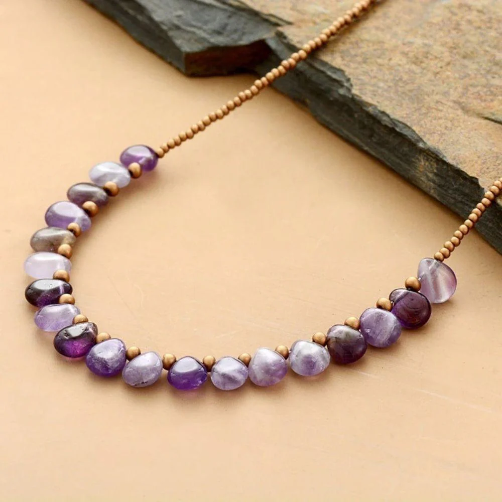 Amethyst Crystal Bead Necklace - Image 3