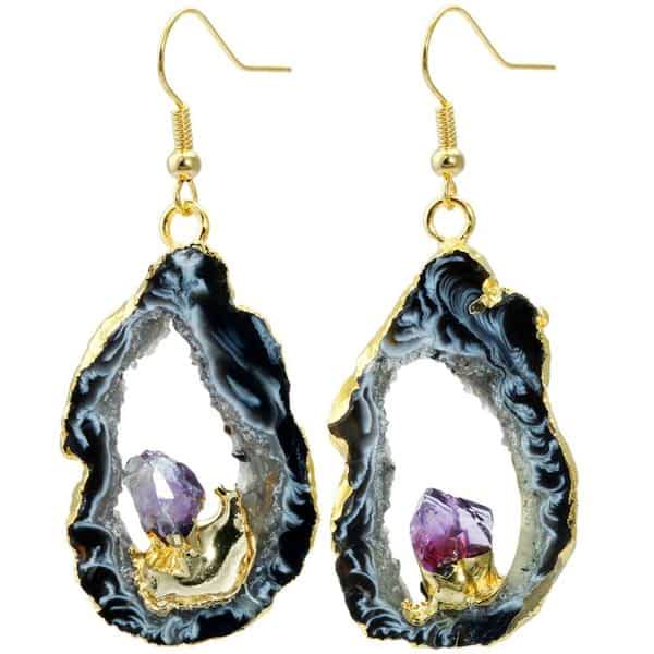 Amethyst Dangle Earrings - Image 2