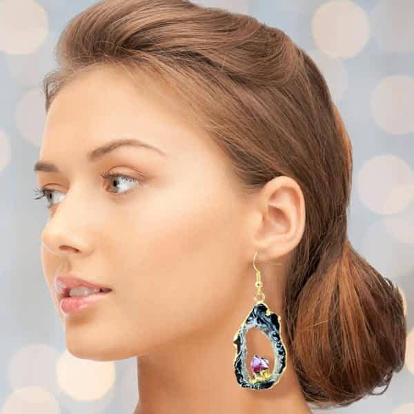 Amethyst Dangle Earrings - Image 3