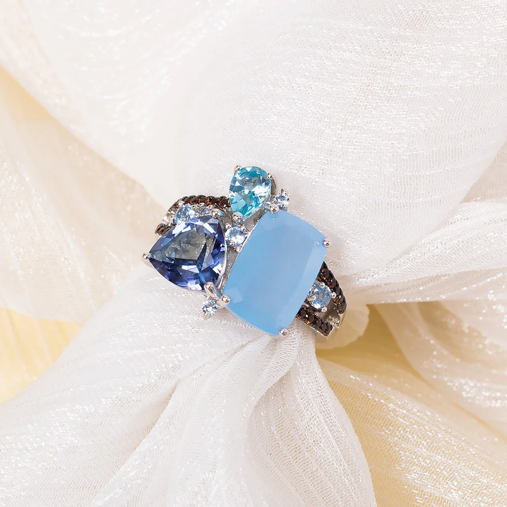 Aqua Blue Chalcedony Ring - Image 7