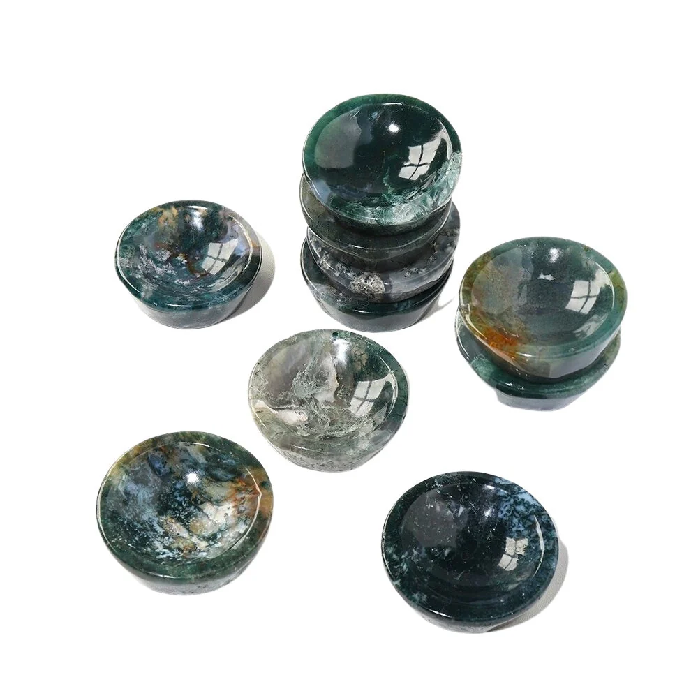 Aquatic Moss Agate Crystal Bowl - Image 4