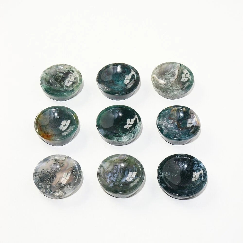 Aquatic Moss Agate Crystal Bowl - Image 5