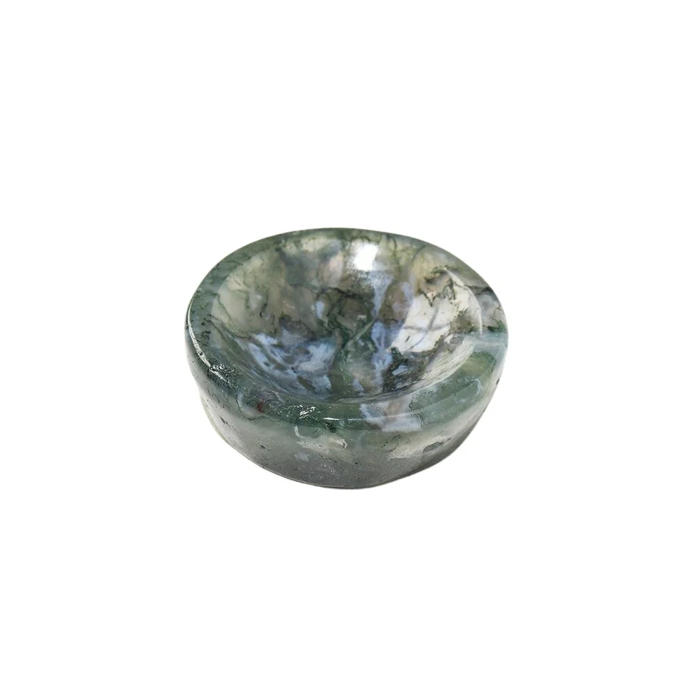 Aquatic Moss Agate Crystal Bowl - Image 6
