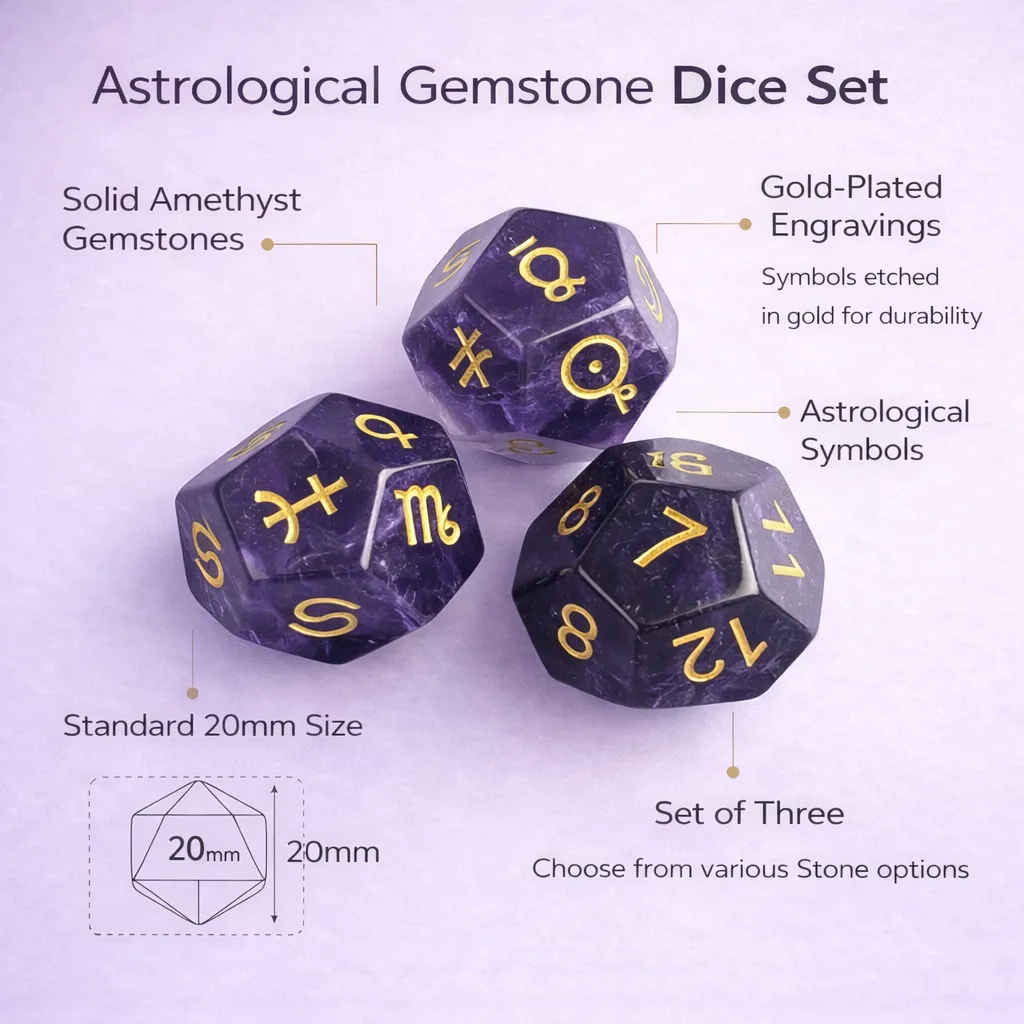 Astrological Gemstone Dice Set - Align Your Energy with Every Roll - Image 3