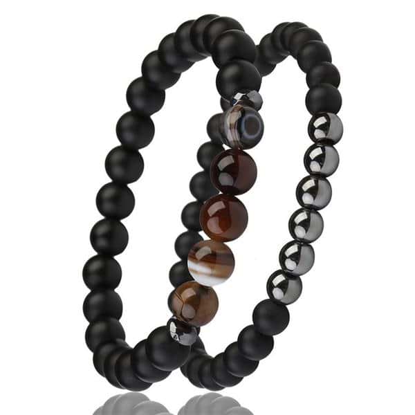 Balancing Hematite & Agate Bracelet Set - Image 4