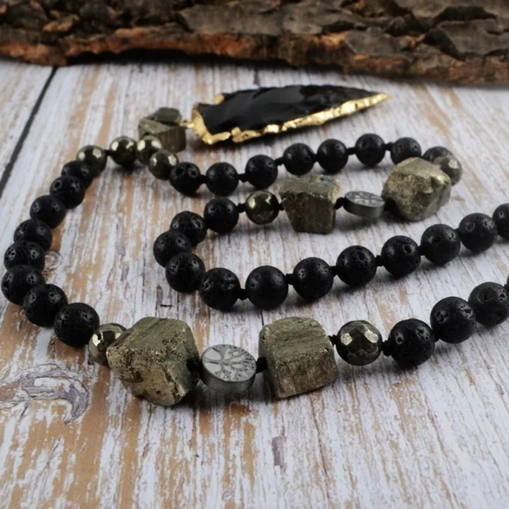 Black Obsidian Arrowhead Crystal Necklace - Image 2