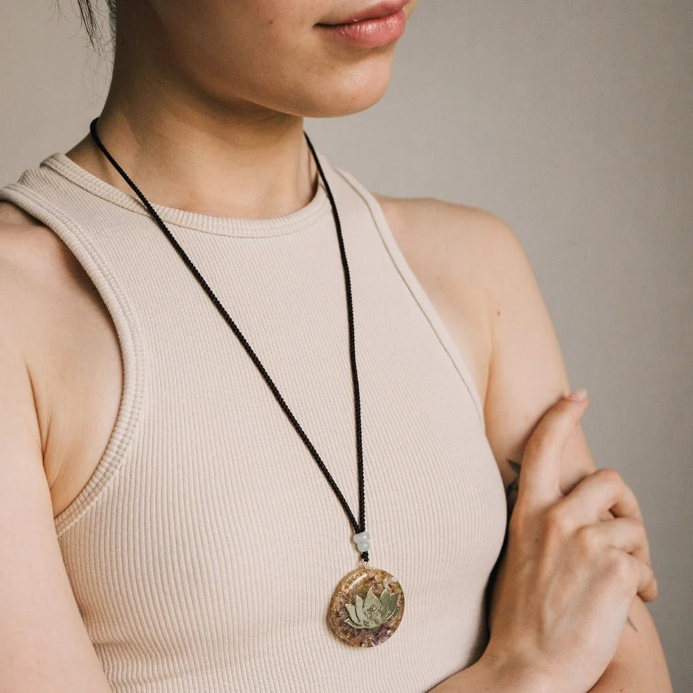 Blossoming Lotus Orgonite Pendant - Image 2