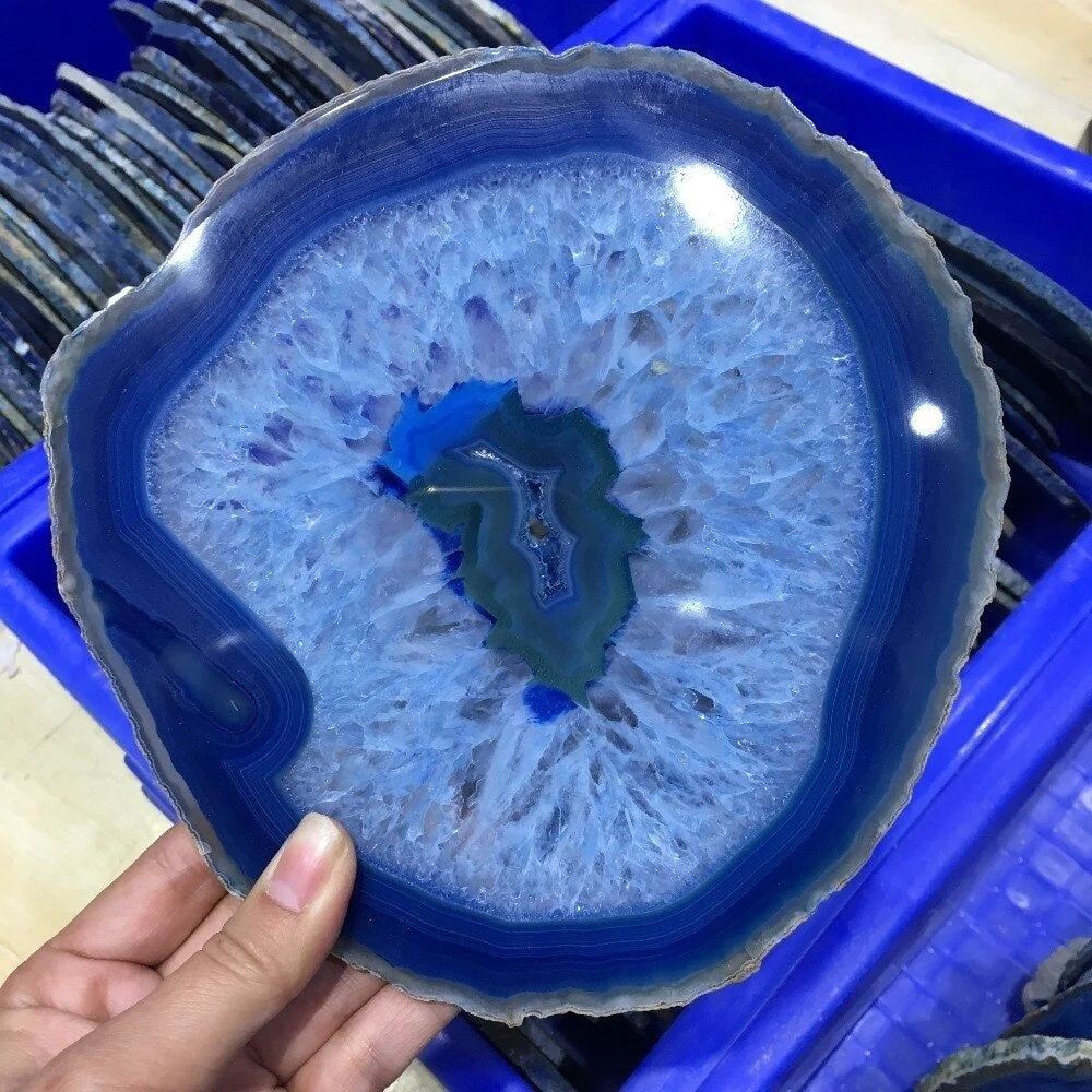 Blue Lace Agate Crystal Slice - Image 3