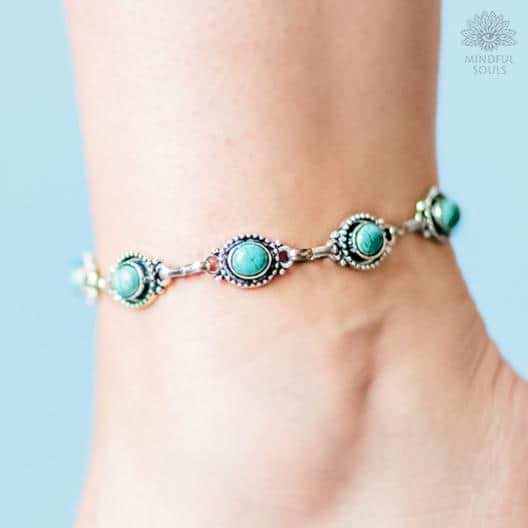 Bohemian Turquoise Anklet - Image 4