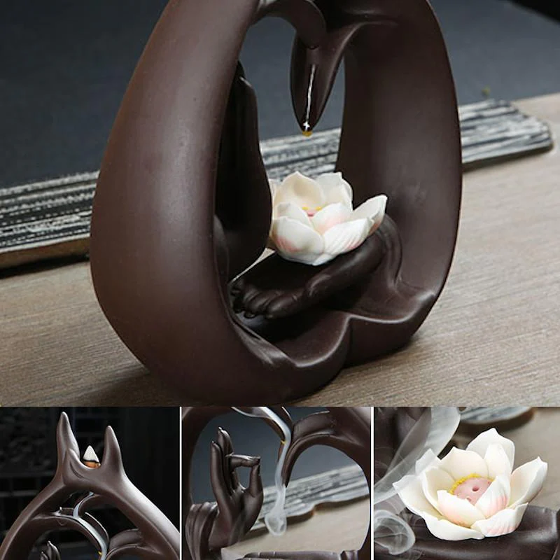 Buddha Hand Backflow Incense Burner - Image 3