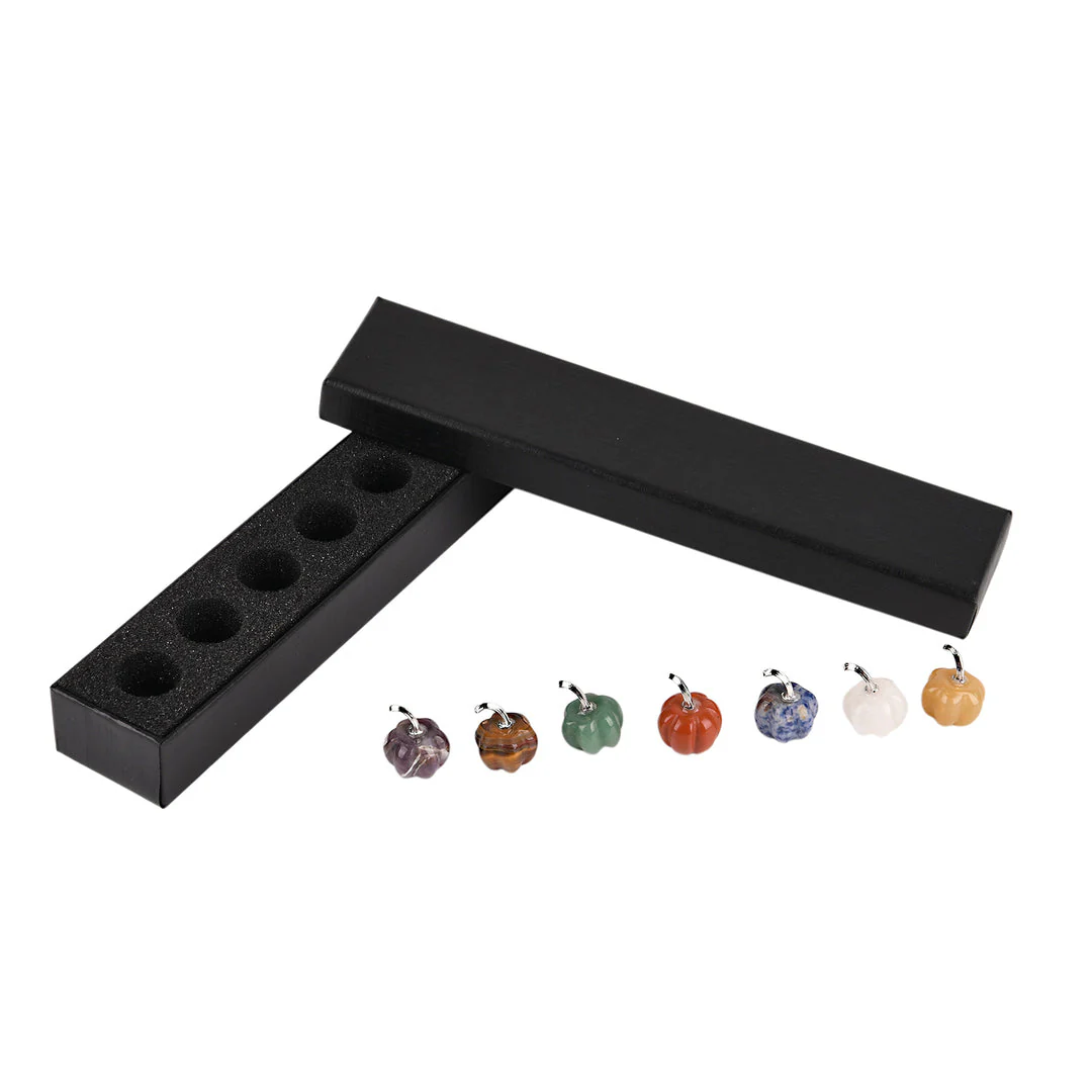 Chakra Mini Pumpkin Set – 7 Stones for Halloween Balance & Protection - Image 4