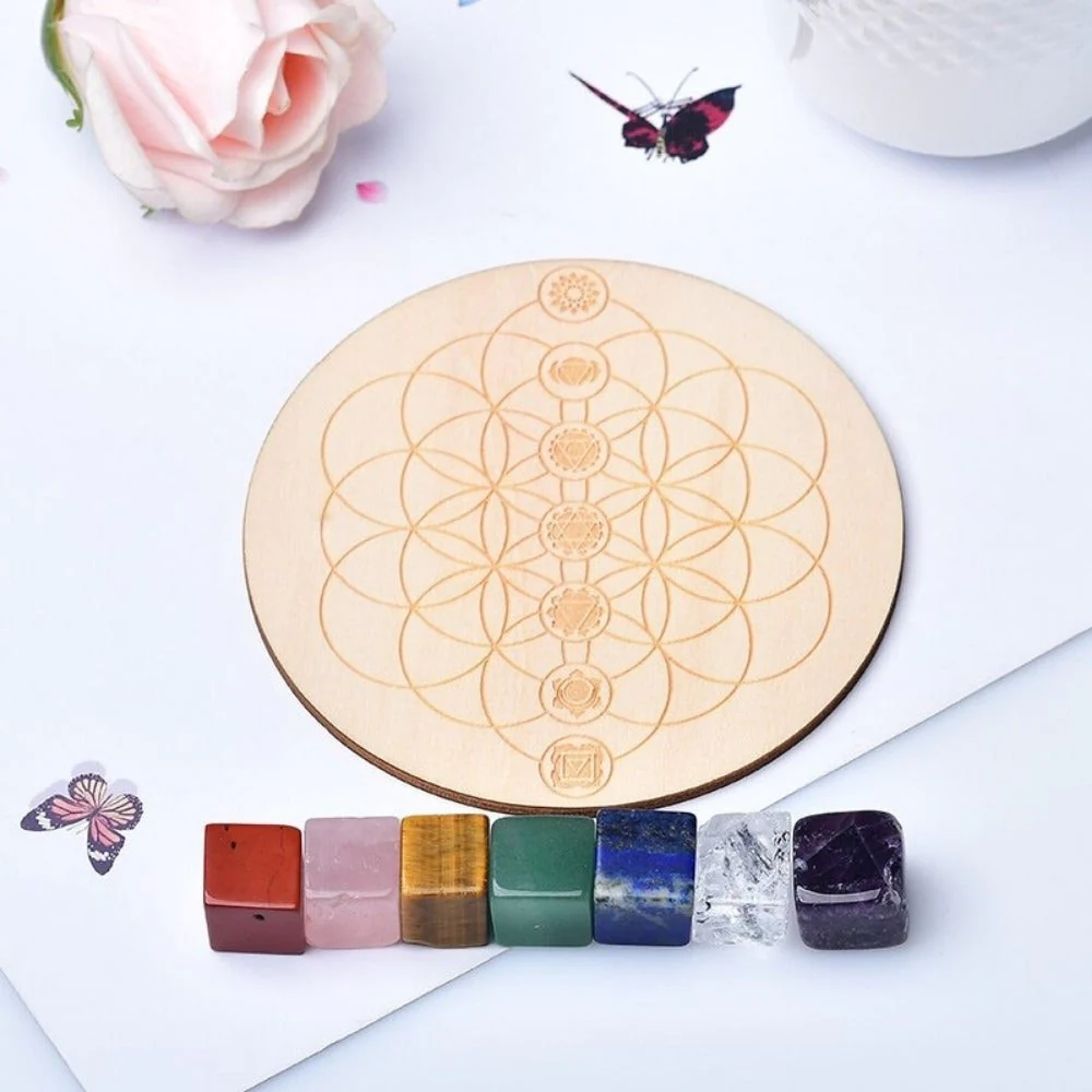 Chakra Stone Set With Wooden Grid Board - Image 3