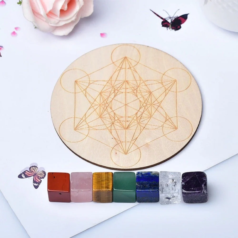 Chakra Stone Set With Wooden Grid Board - Image 4