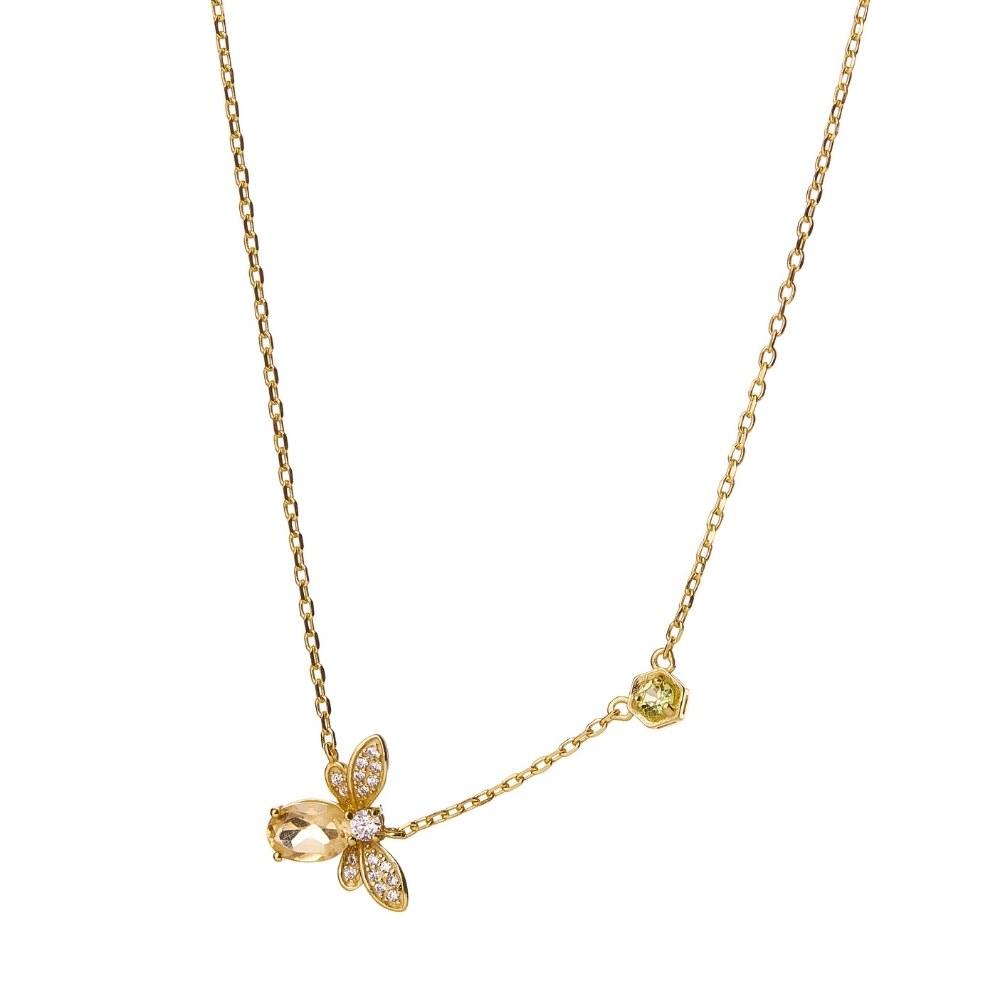 Citrine Gemstone Bee Necklace - Image 3