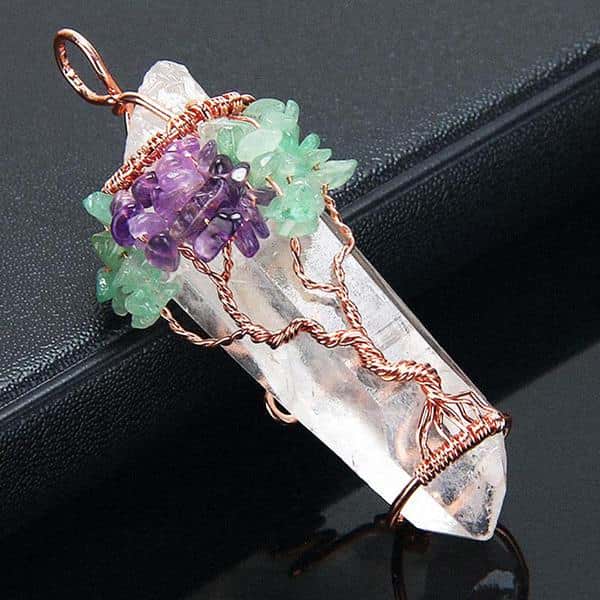 Clear Quartz Gem Tree Necklace - Image 3