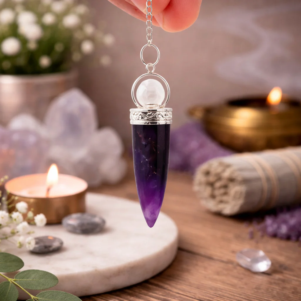 Cone & Silver Ring Pendulum – Assorted Gemstones - Image 2