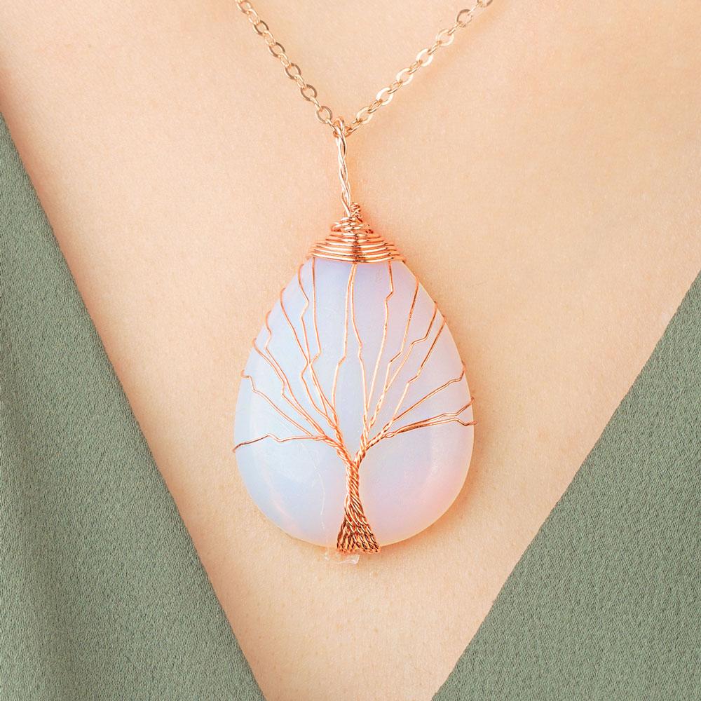 Handmade Tree Of Life Opalite Necklace - Image 6