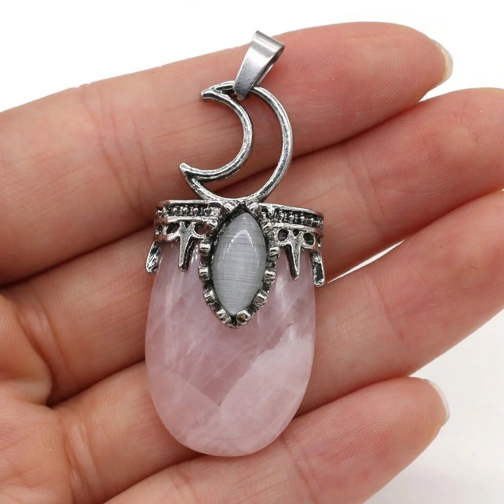 Crescent Moon Crystal Pendant - Image 2