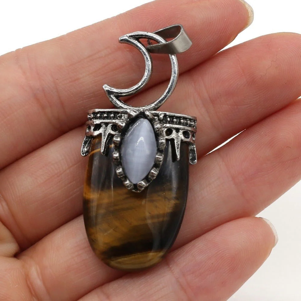 Crescent Moon Crystal Pendant - Image 3
