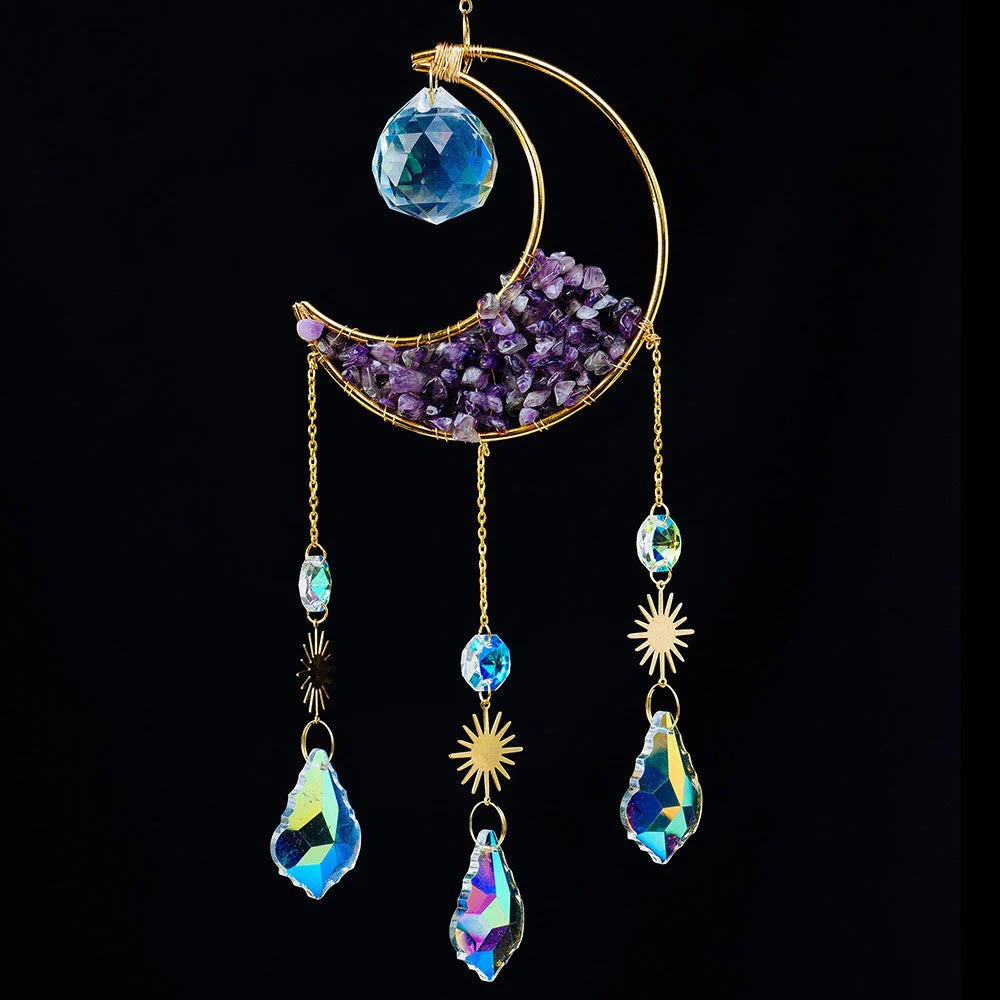 Crescent Moon Gemstones Wind Chime - Image 5