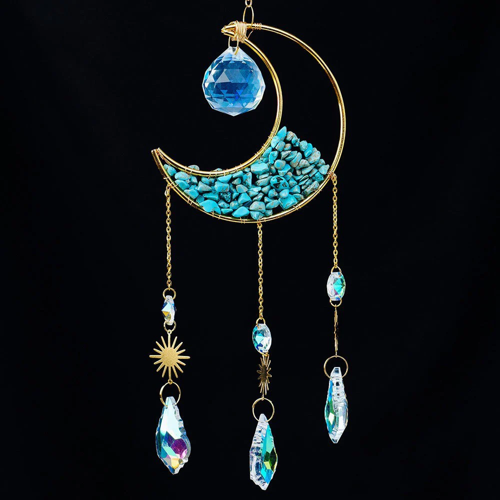 Crescent Moon Gemstones Wind Chime - Image 7