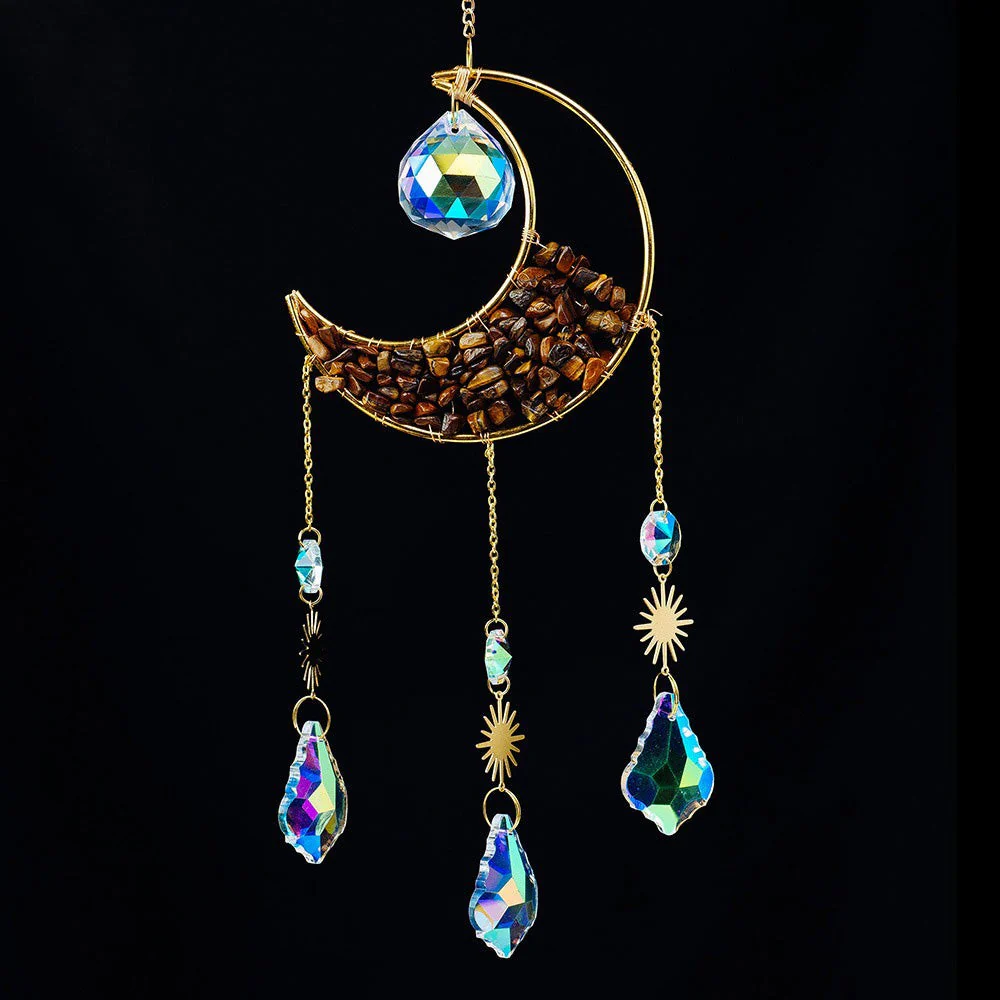 Crescent Moon Gemstones Wind Chime - Image 8