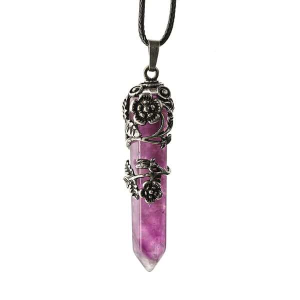Crystal Flower Hexagon Necklace - Image 6