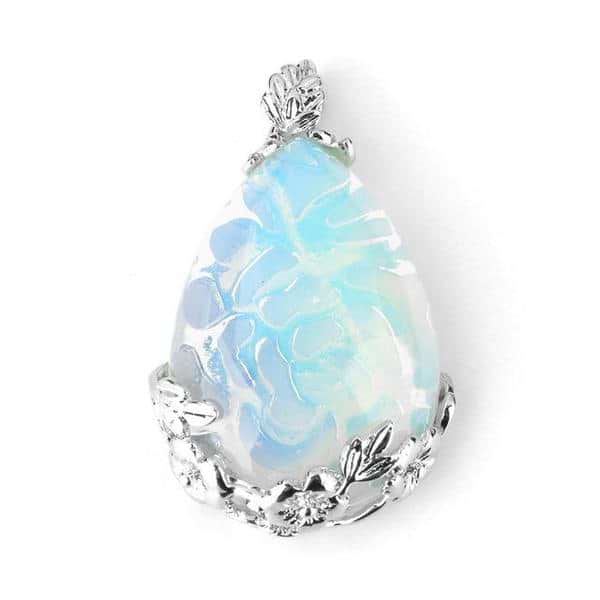 Flower Crystal Teardrop Necklace - Image 11
