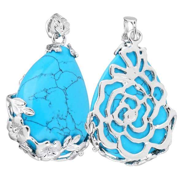 Flower Crystal Teardrop Necklace - Image 5