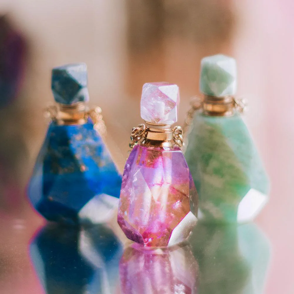 Crystal Perfume Bottle Necklace - Image 3