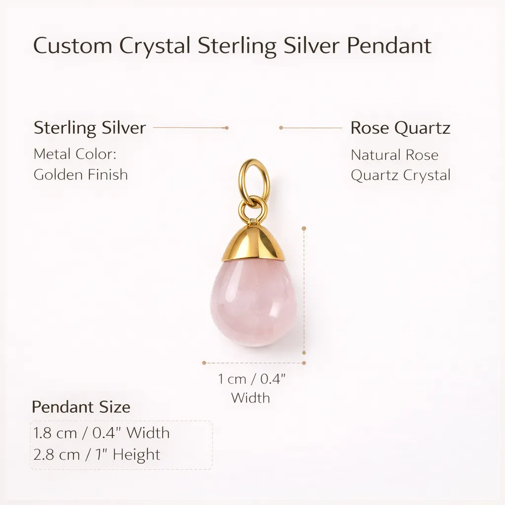 Custom Crystal Sterling Silver Pendant — Personalized Healing Jewelry - Image 10