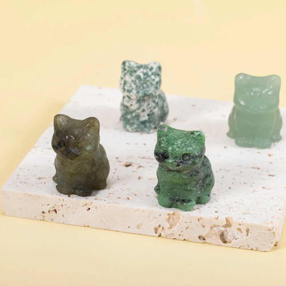 Cute Kitten Gemstone Figurine - Image 3