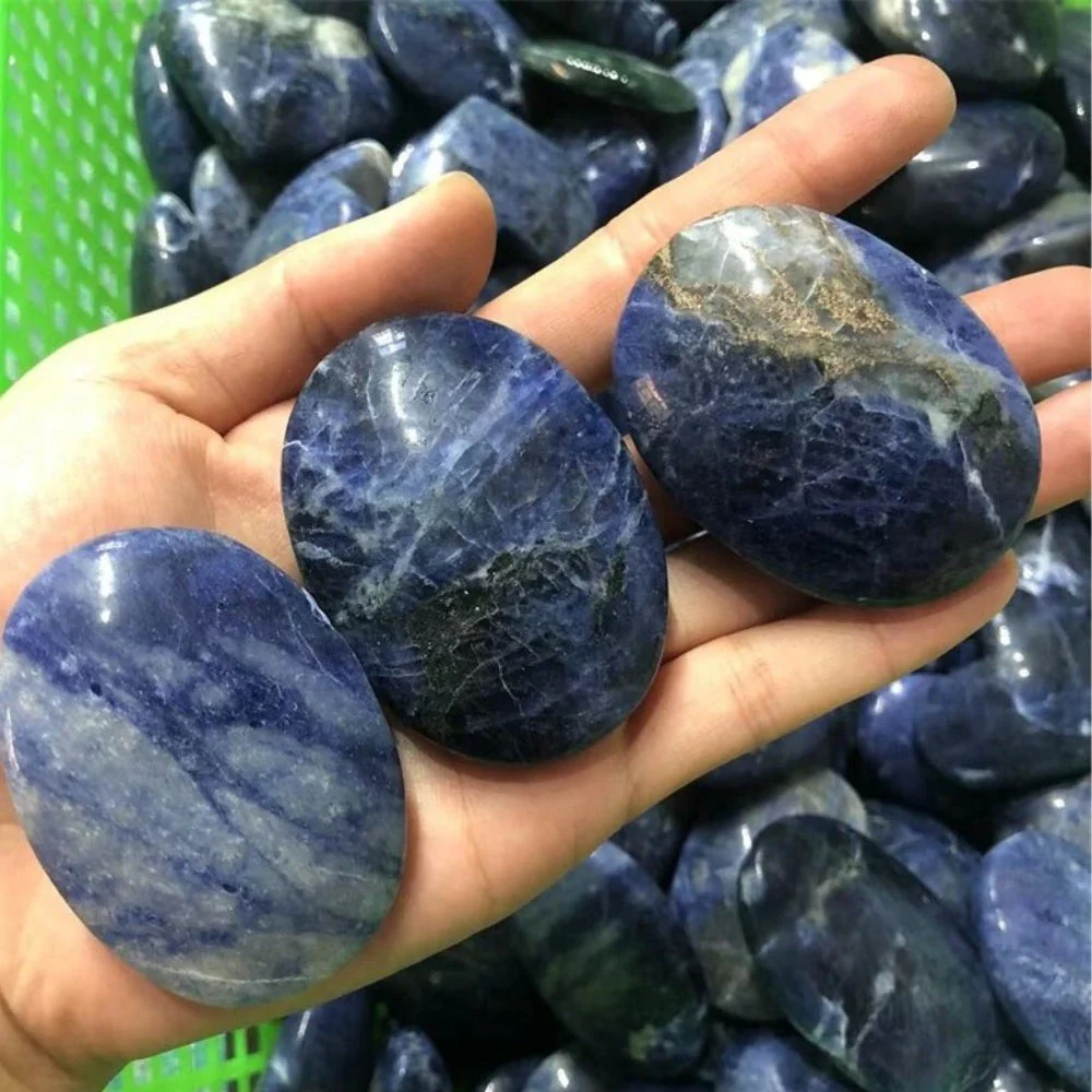 Deep Blue Sodalite Palm Stone - Image 3