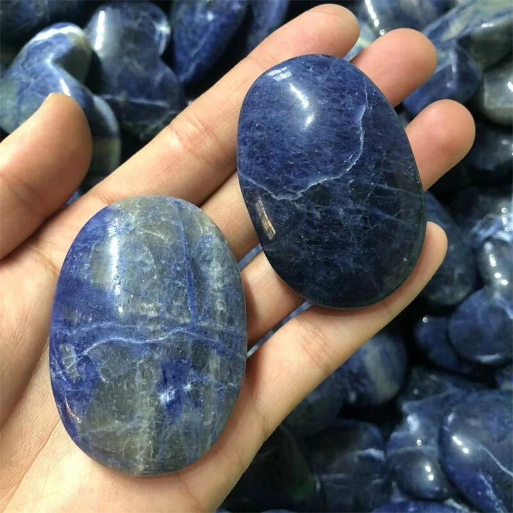 Deep Blue Sodalite Palm Stone - Image 4