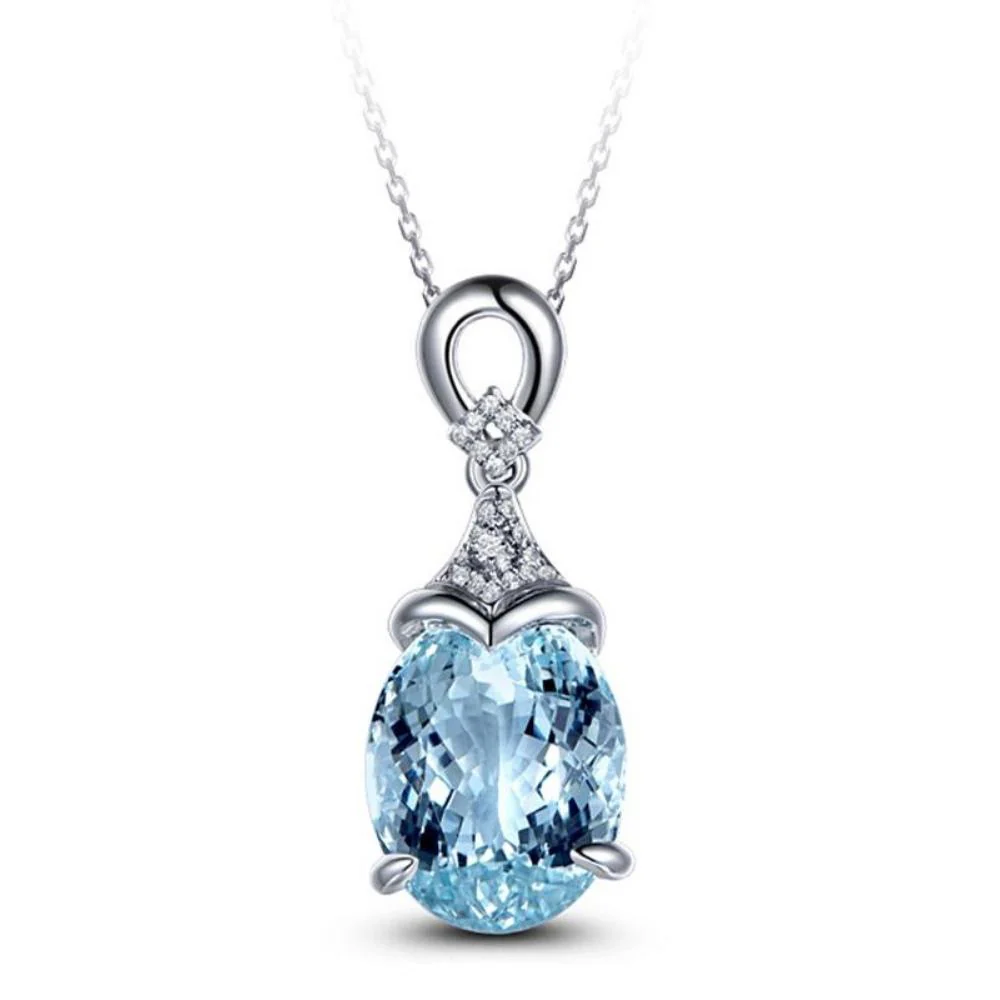 Aquamarine Drop Necklace - Image 8