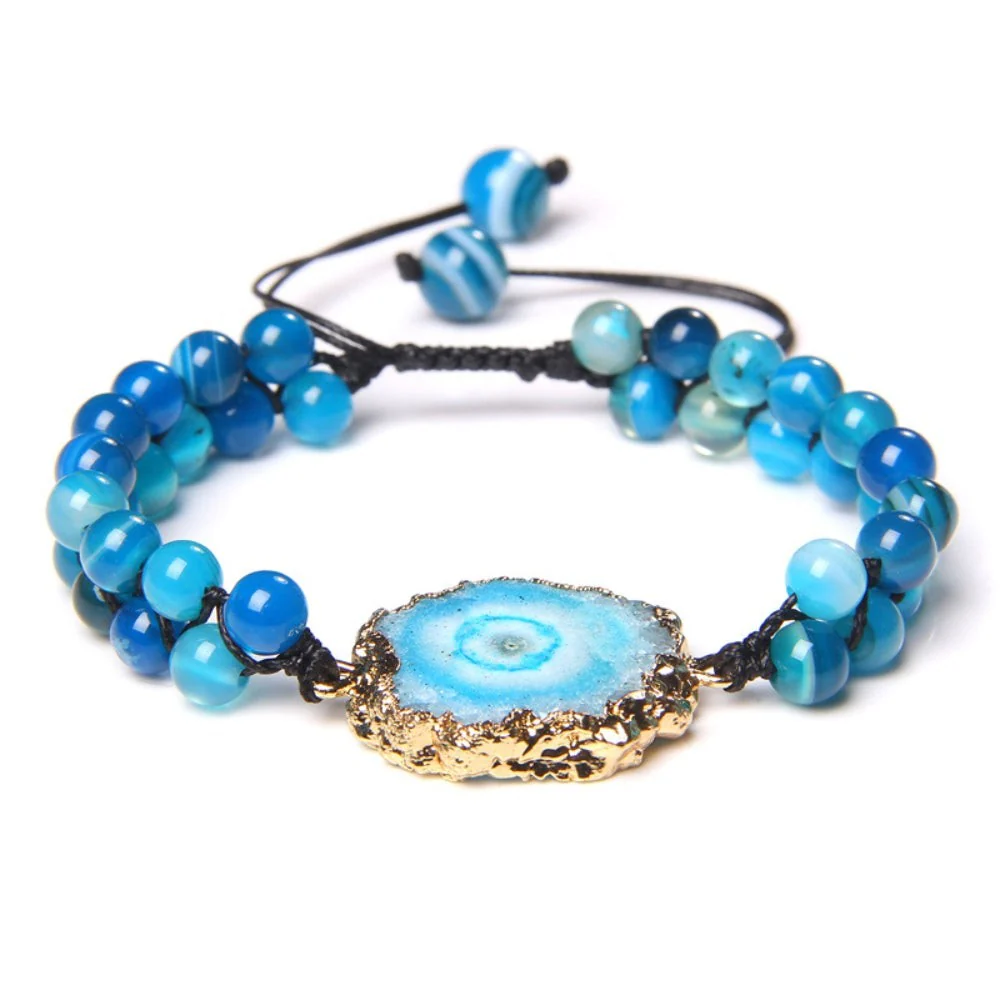 Druzy Agate Woven Bead Bracelet - Image 2