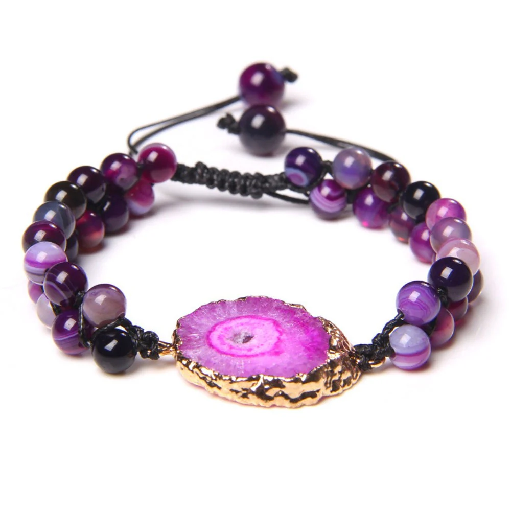 Druzy Agate Woven Bead Bracelet - Image 4