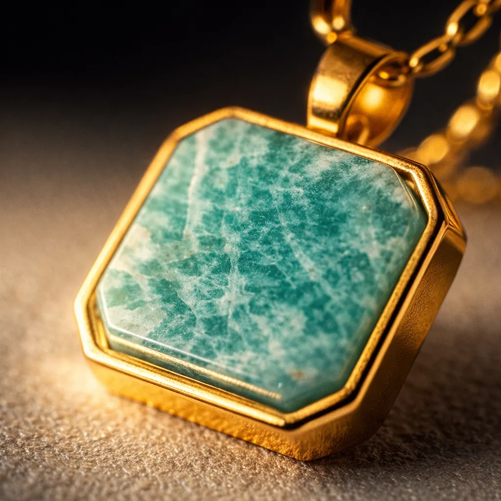 Elegant Amazonite Pendant Necklace — Balance Your Energy with Natural Beauty - Image 3