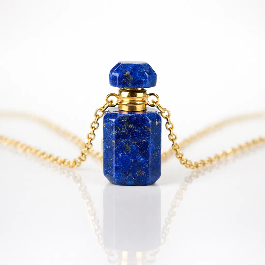 Engraved Gemstone Perfume Bottle Pendant — Embrace the Scent of Spiritual Energy - Image 12