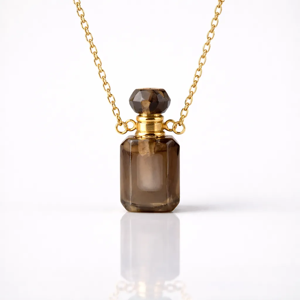 Engraved Gemstone Perfume Bottle Pendant — Embrace the Scent of Spiritual Energy - Image 6